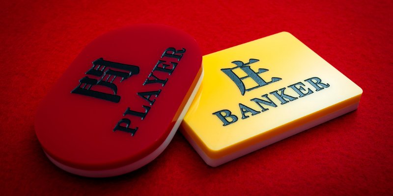 Player banker cards on the table